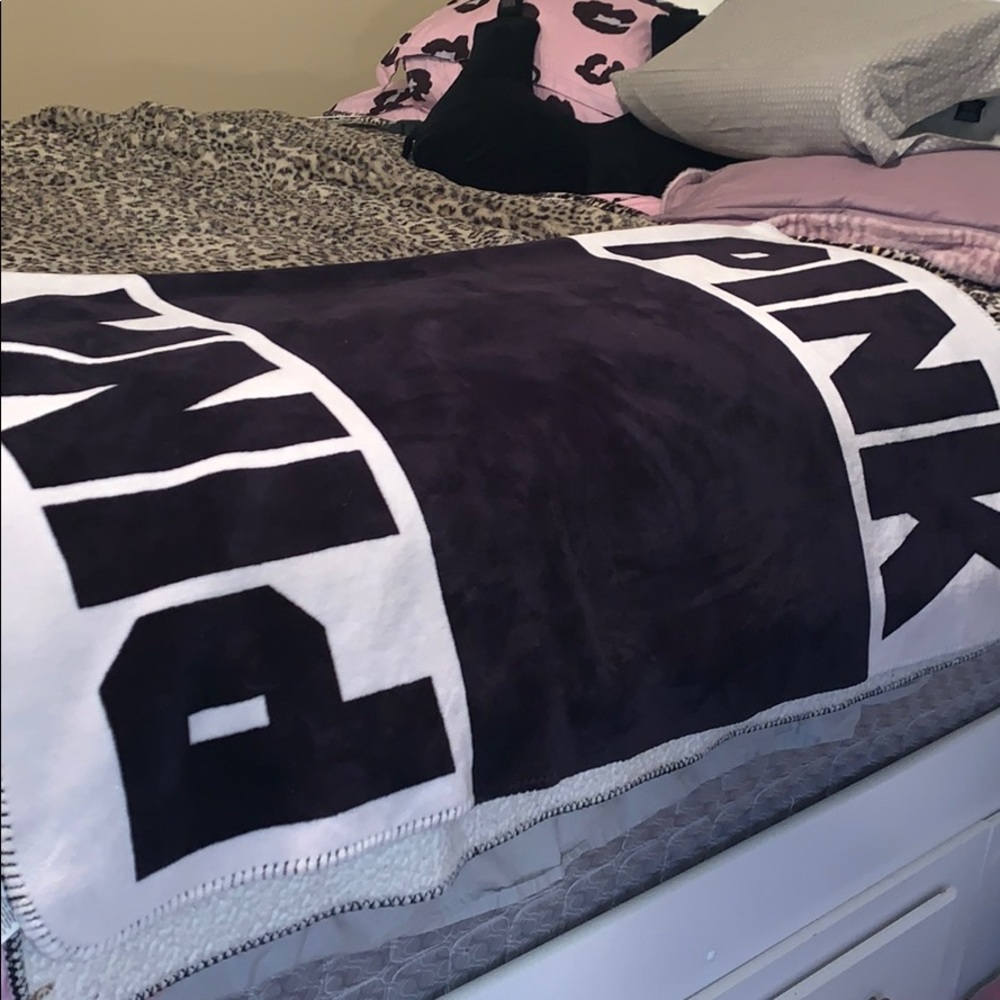 Vs Pink Sherpa throw blanket